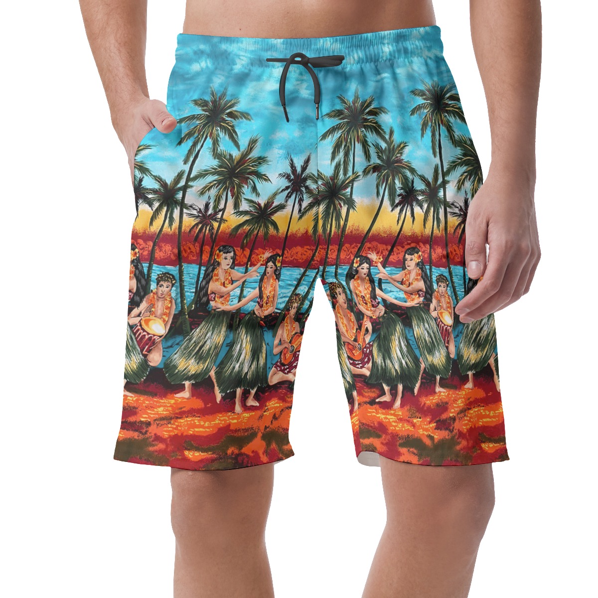 Hula Girls On Beach Aloha Summer Shorts For Men - variant image 1