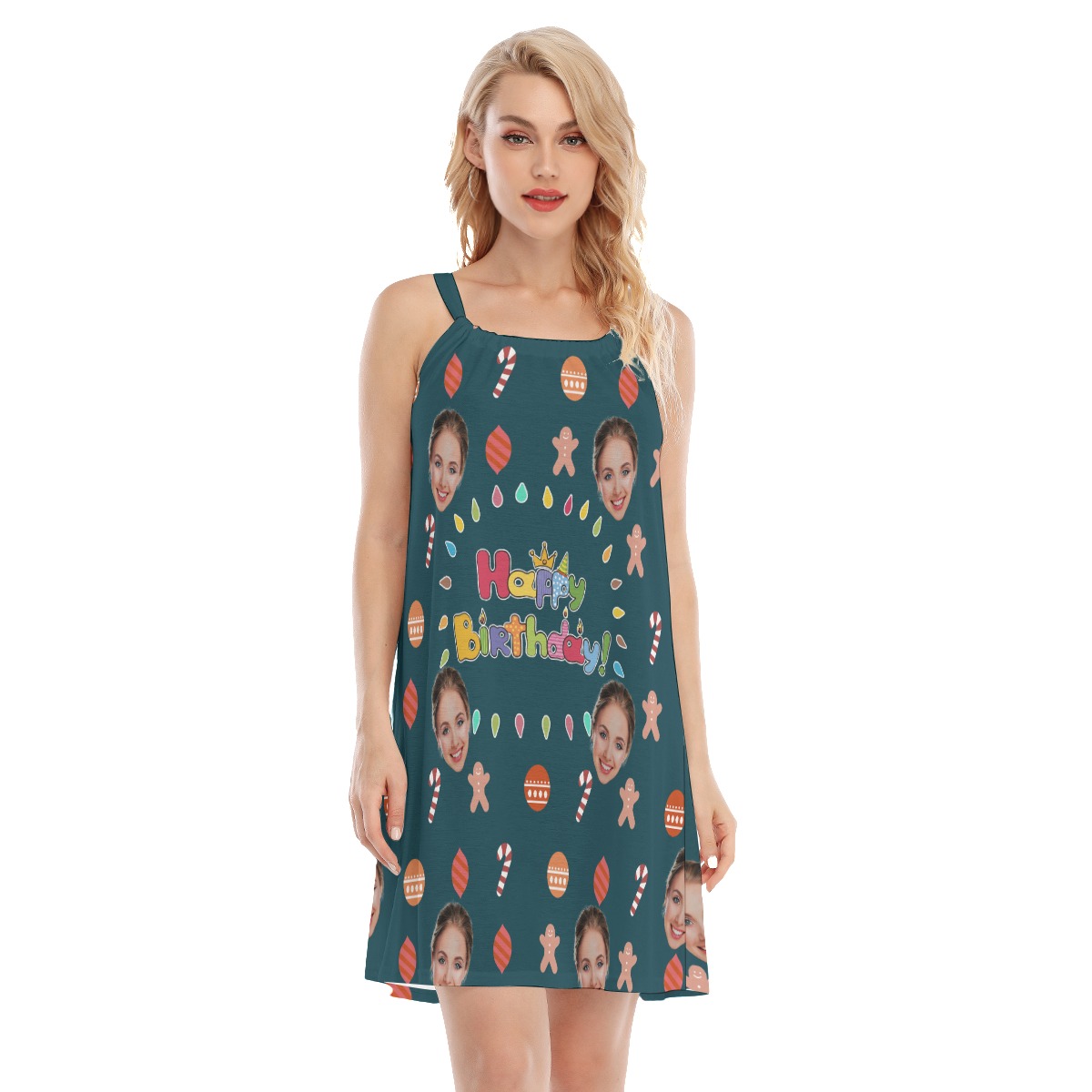 Custom Face Birthday Women's Aloha Cami Dress - variant image 1