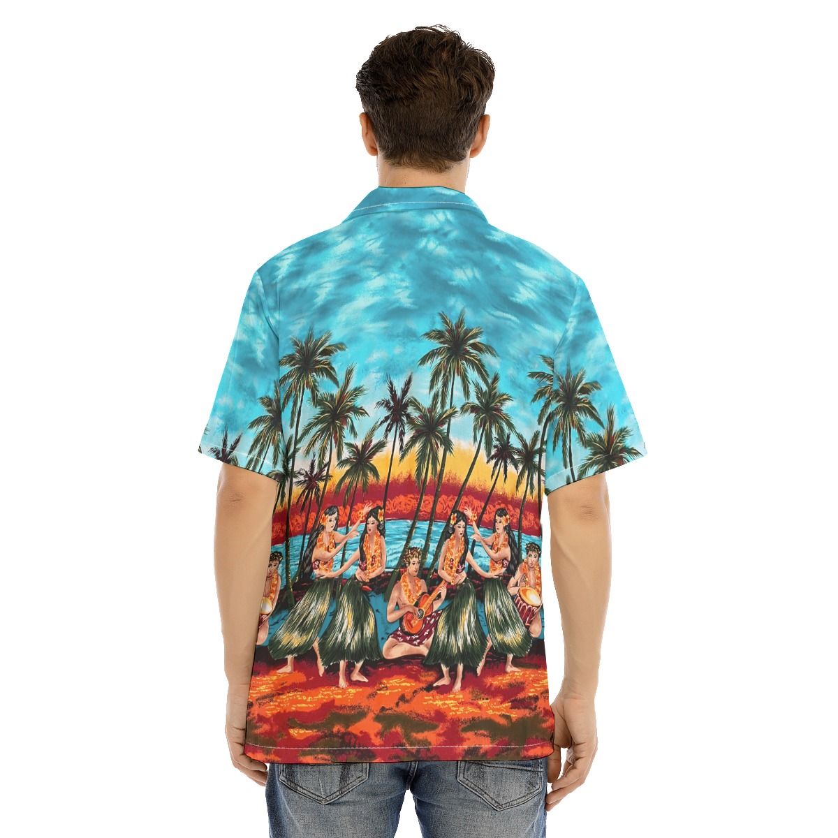 Hula Girls On Beach Vintage Hawaiian Shirt