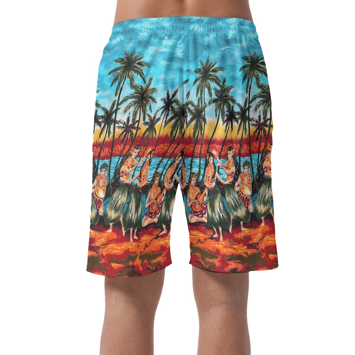 Hula Girls On Beach Aloha Summer Shorts For Men