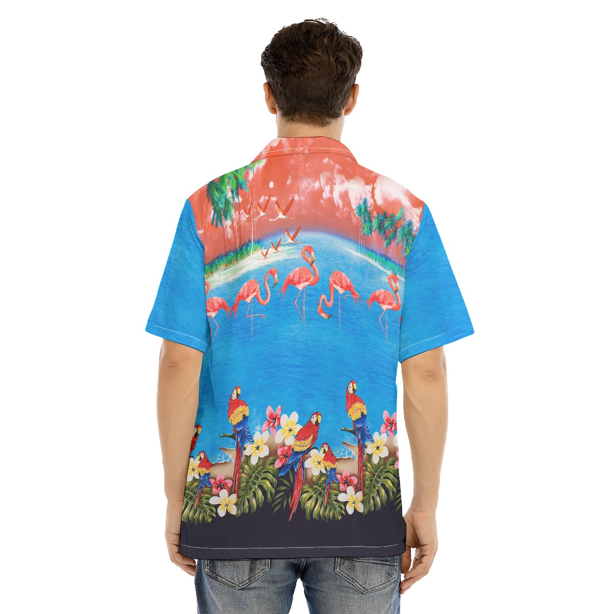Tropical Flamingo And Parrots Hawaiian Shirt