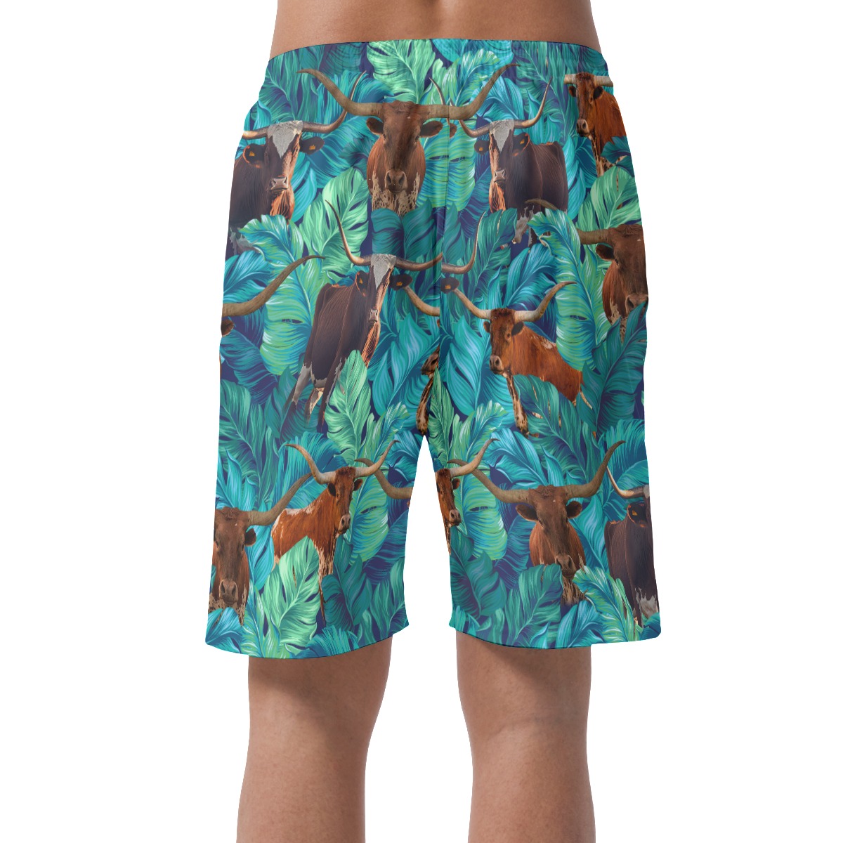 Funny Longhorn Cow Hawaiian Summer Shorts For Men