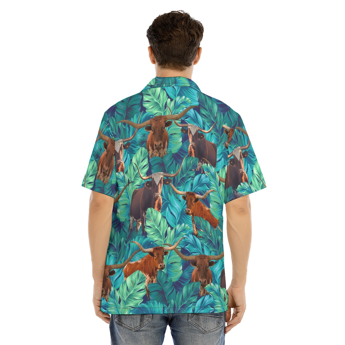 Funny Texas Longhorn Tropical Hawaiian Shirt