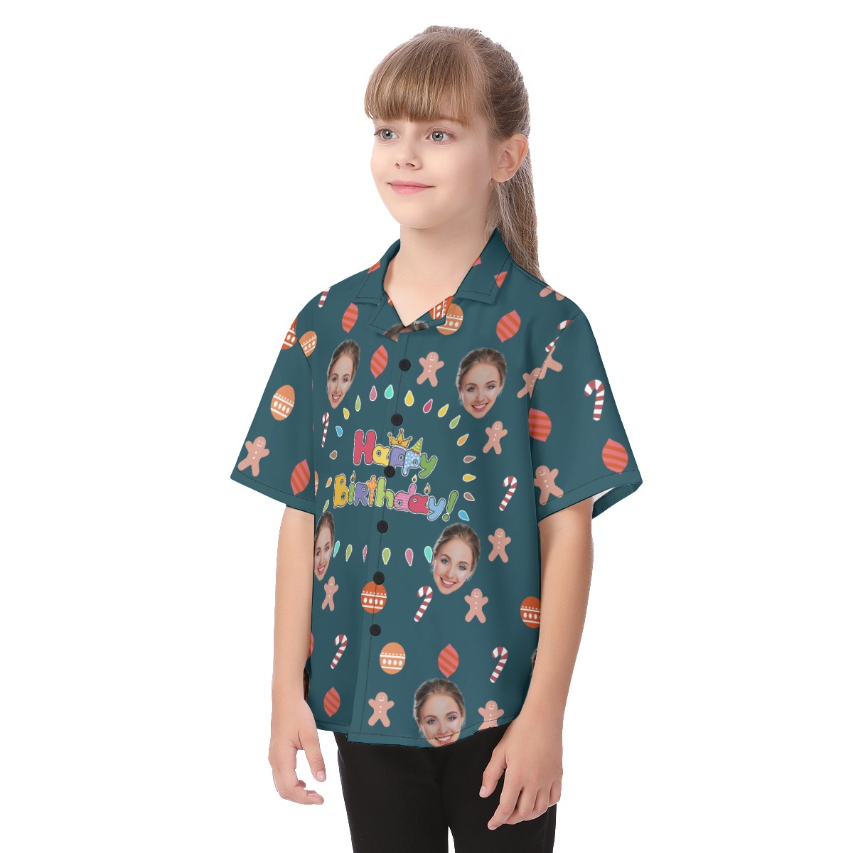 Cute Custom Face Birthday Kid's Hawaiian Shirt