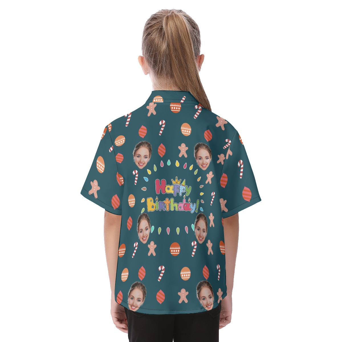 Cute Custom Face Birthday Kid's Hawaiian Shirt