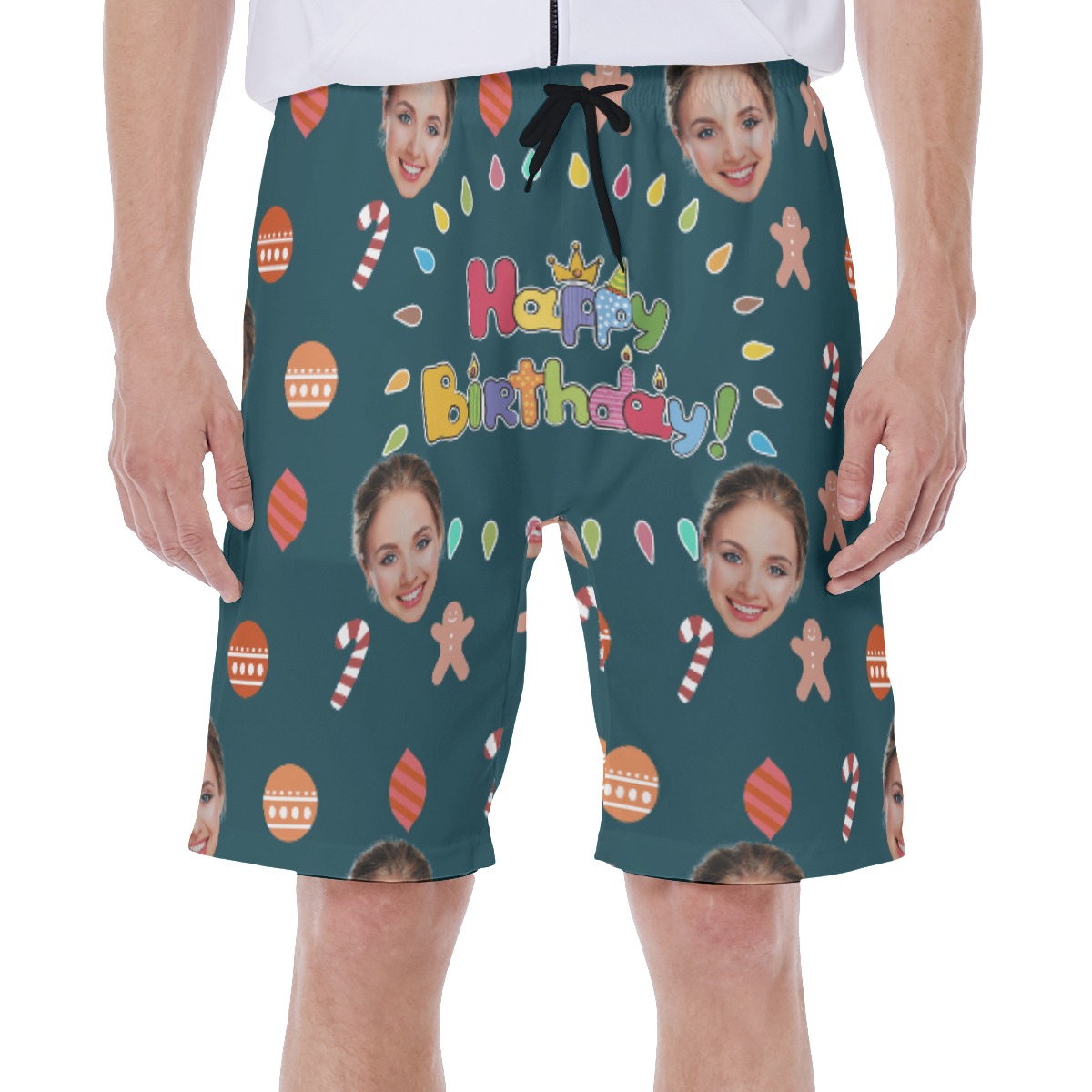 Custom Birthday Hawaiian Swimwear For Men With Face - variant image 1