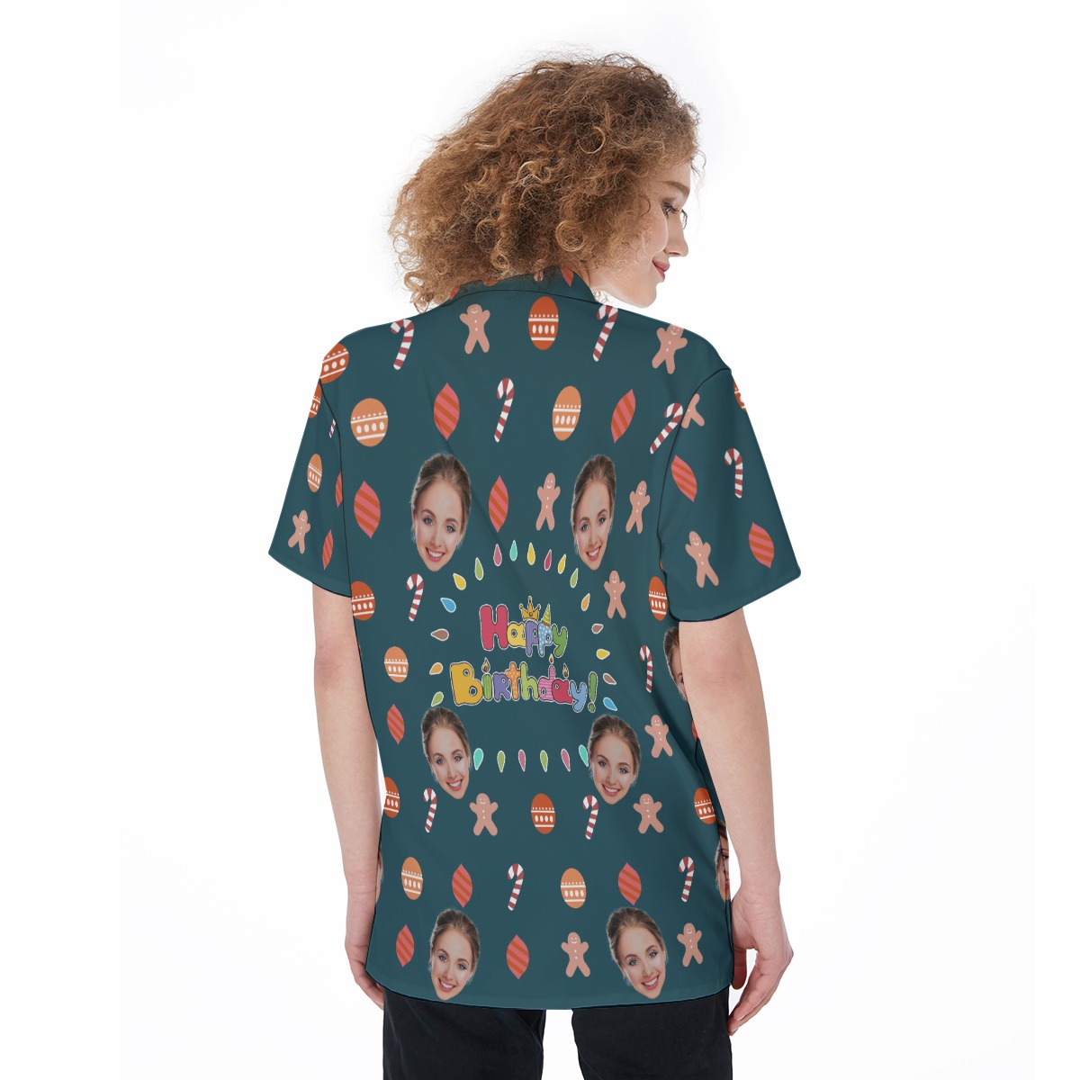 Funny Customized Birthday Women's Hawaiian Shirt With Face