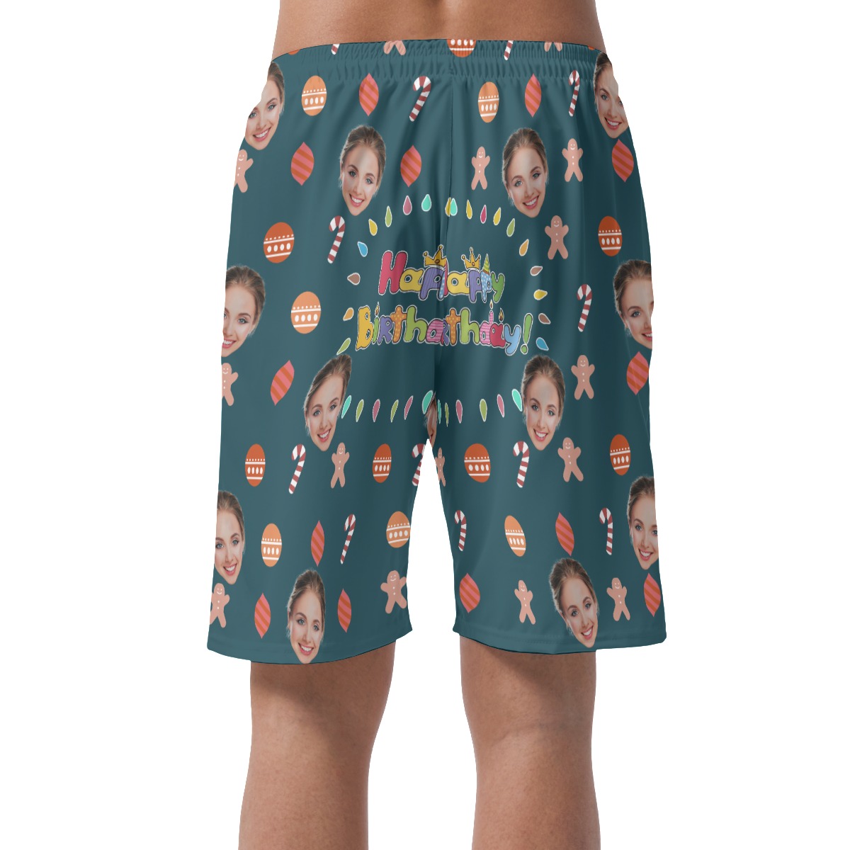 Funny Custom Face Happy Birthday Hawaiian Summer Shorts For Men