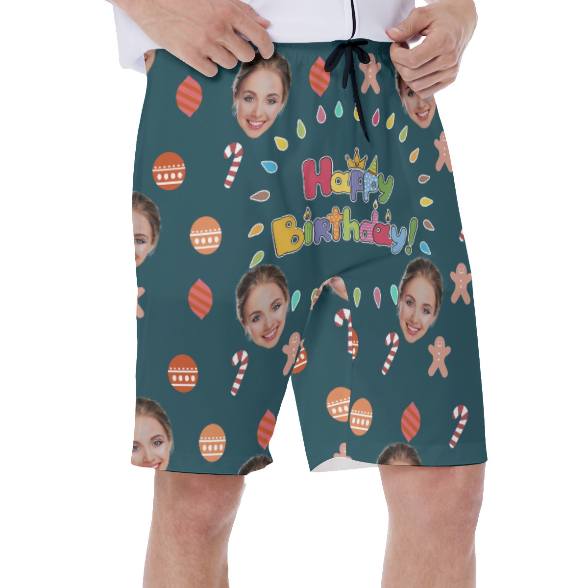 Custom Birthday Hawaiian Swimwear For Men With Face