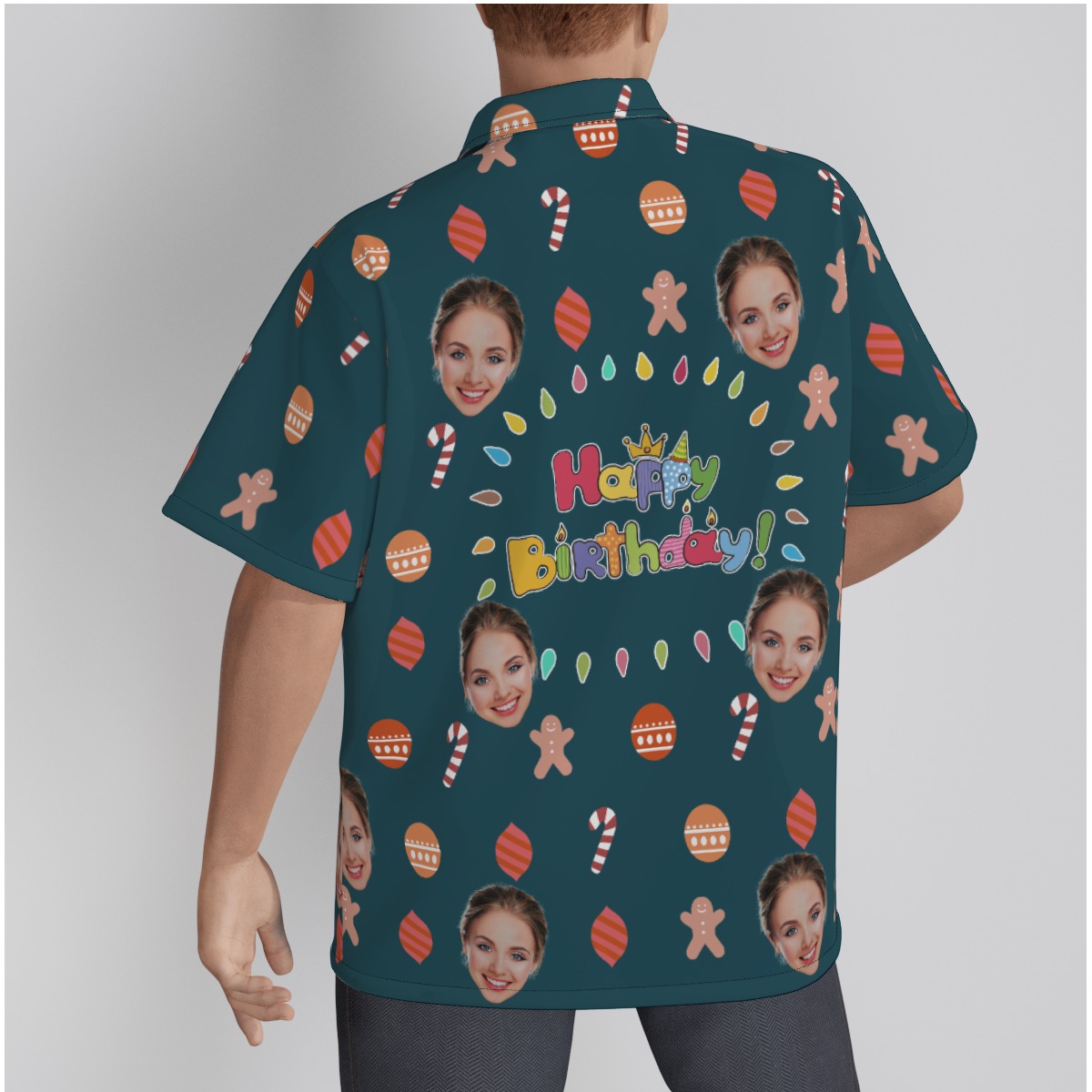 Happy Birthday Custom Face Men's Hawaiian Shirt