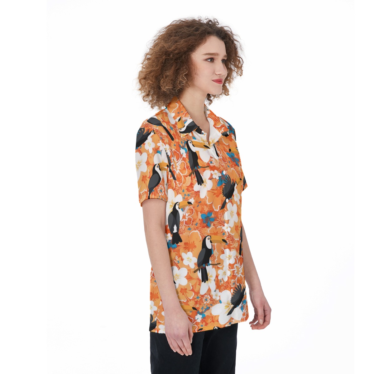 Toucan Floral Aloha Shirt For Women