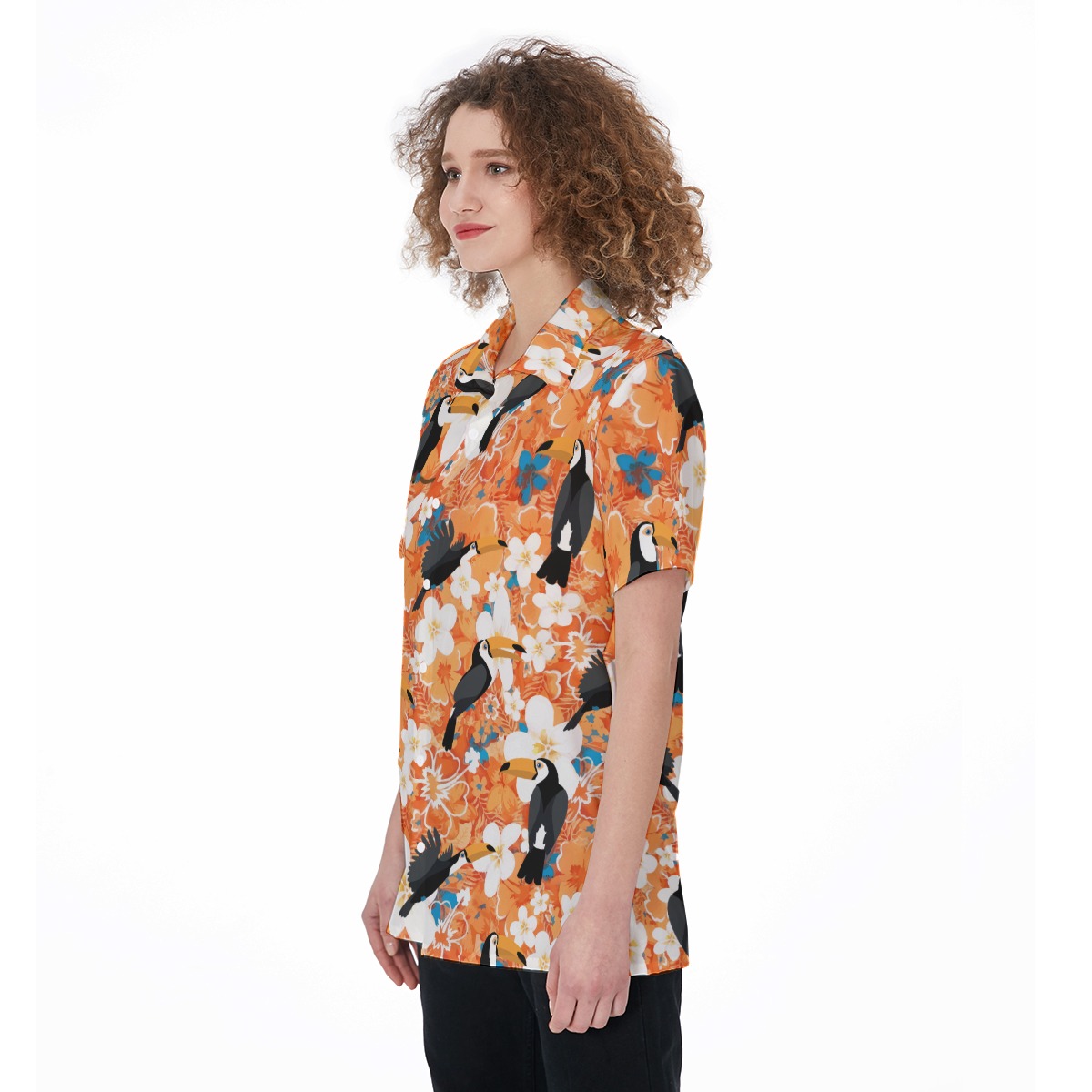 Toucan Floral Aloha Shirt For Women