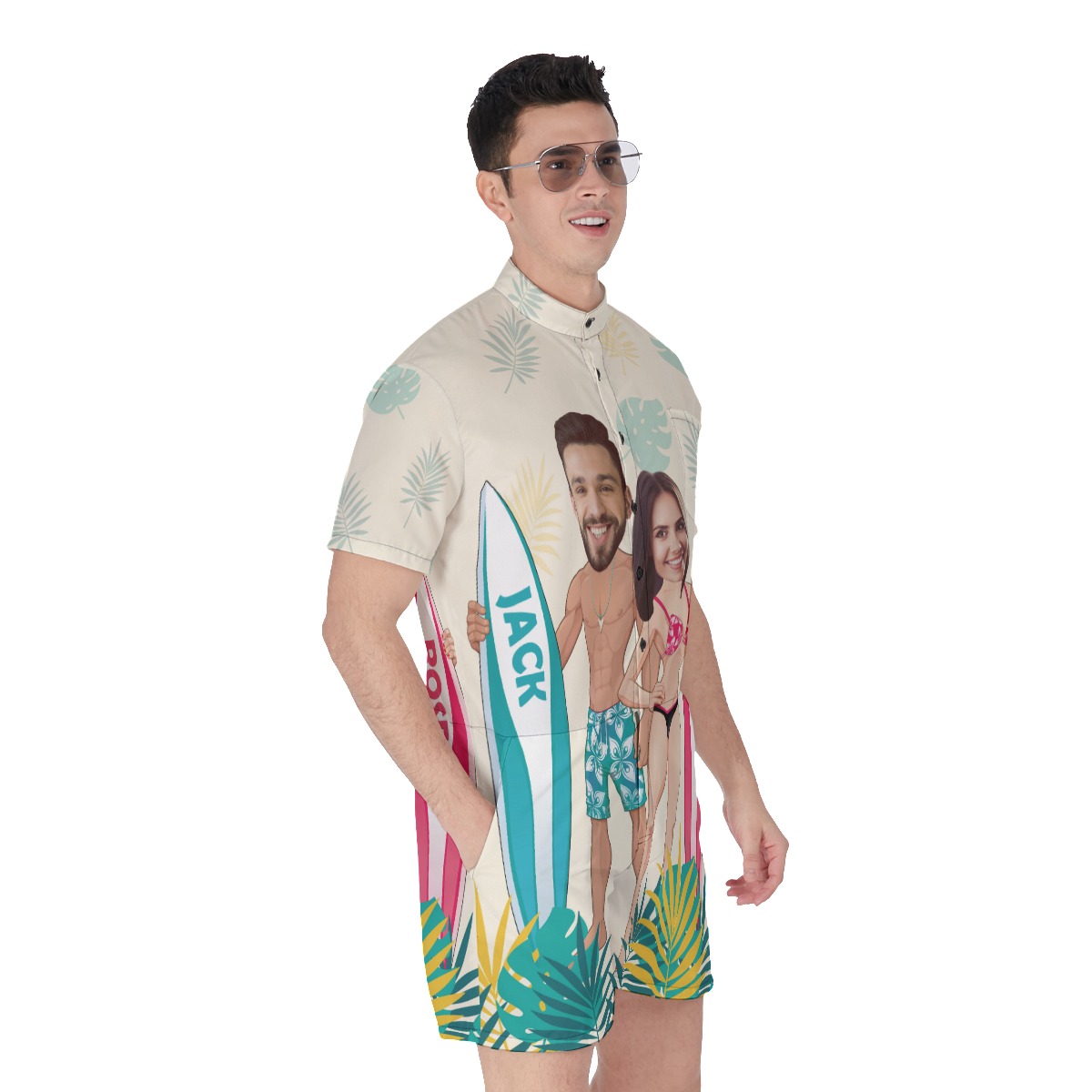 Unique Custom Couples Hawaiian Romper