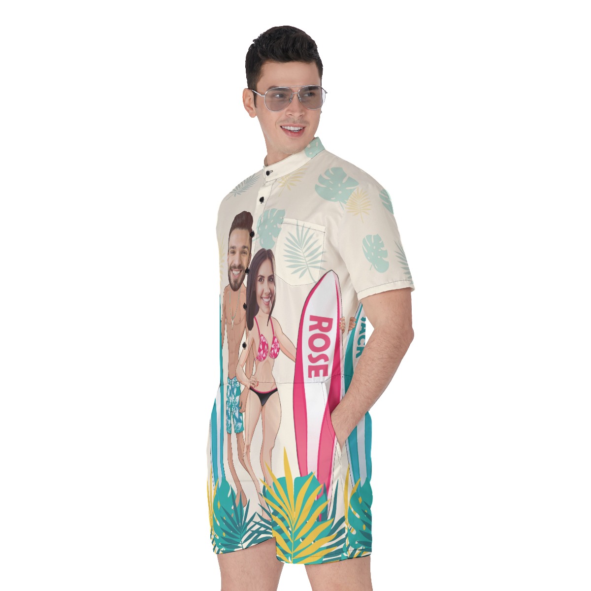 Unique Custom Couples Hawaiian Romper