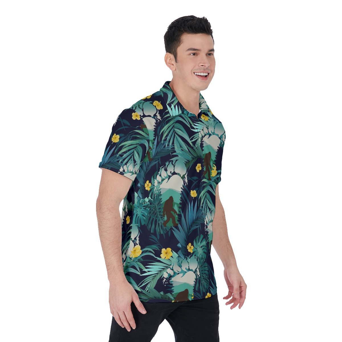 Big Foot Tropical Leaf Men's Polo Shirt