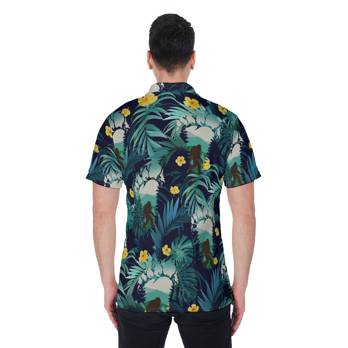 Big Foot Tropical Leaf Men's Polo Shirt