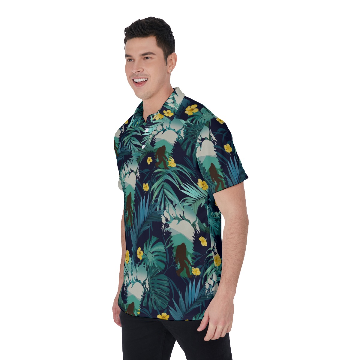 Big Foot Tropical Leaf Men's Polo Shirt