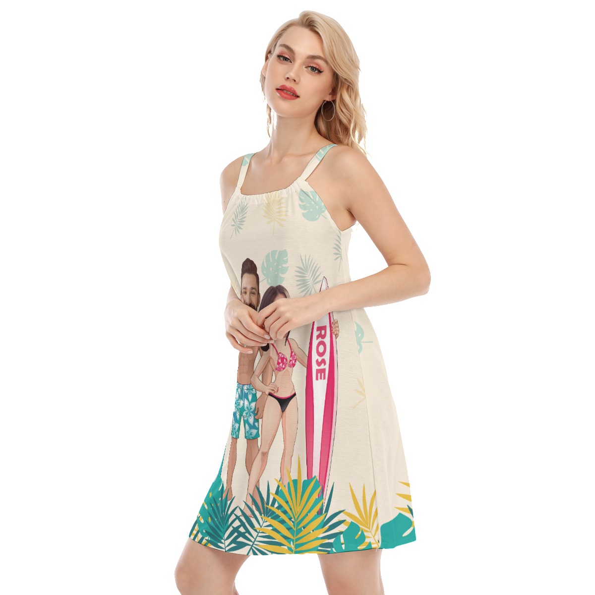 Unique Custom Matching Couple Cami Dress For Beach Vacation