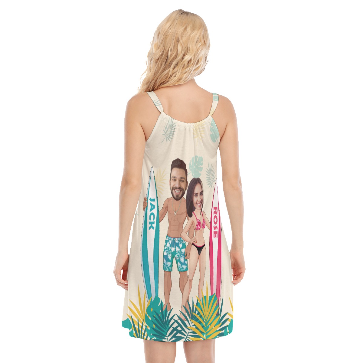 Unique Custom Matching Couple Cami Dress For Beach Vacation