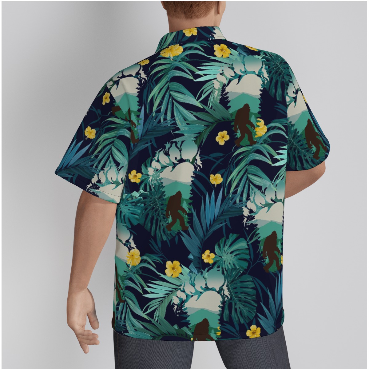 Big Foot Tropical Hawaiian Shirt