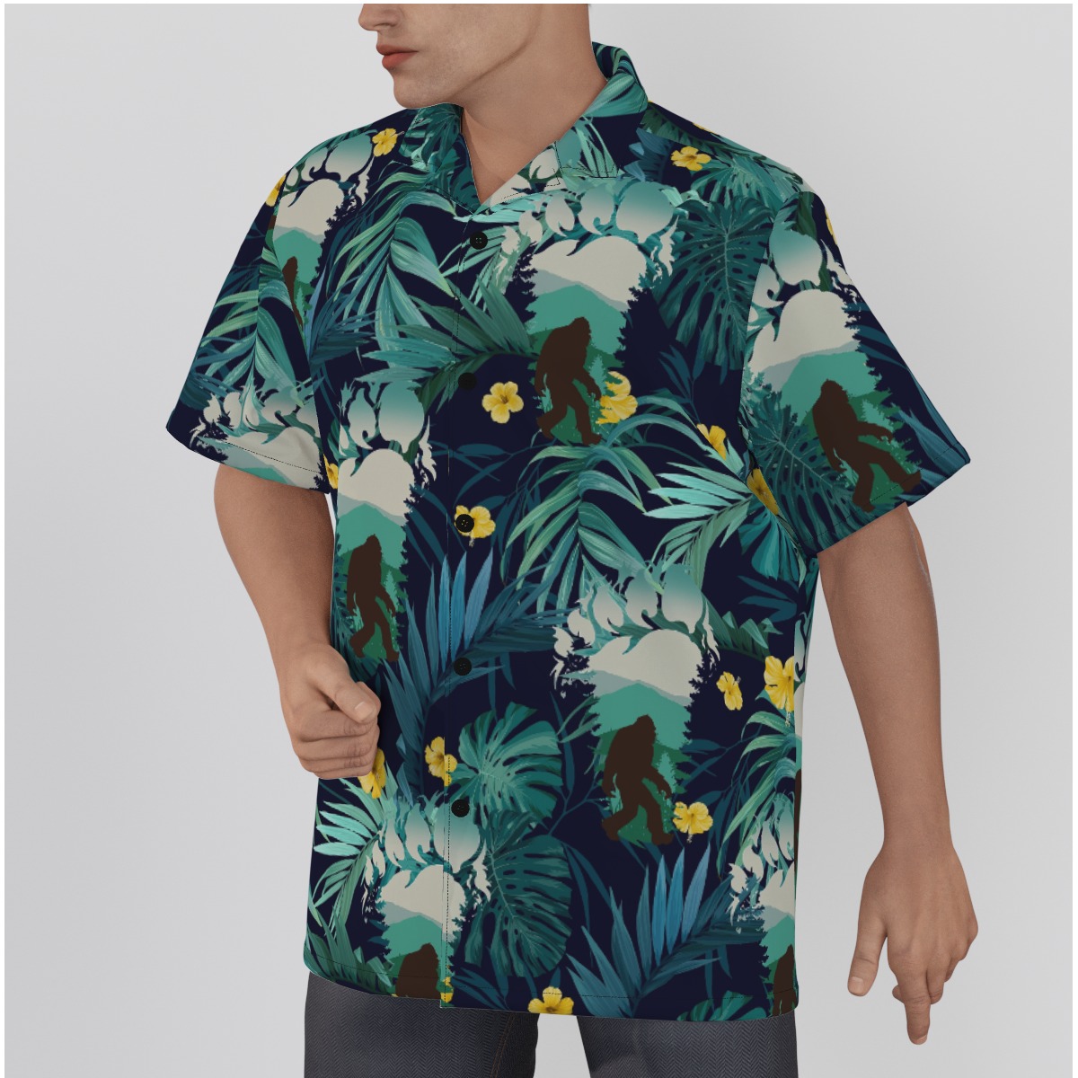 Big Foot Tropical Hawaiian Shirt