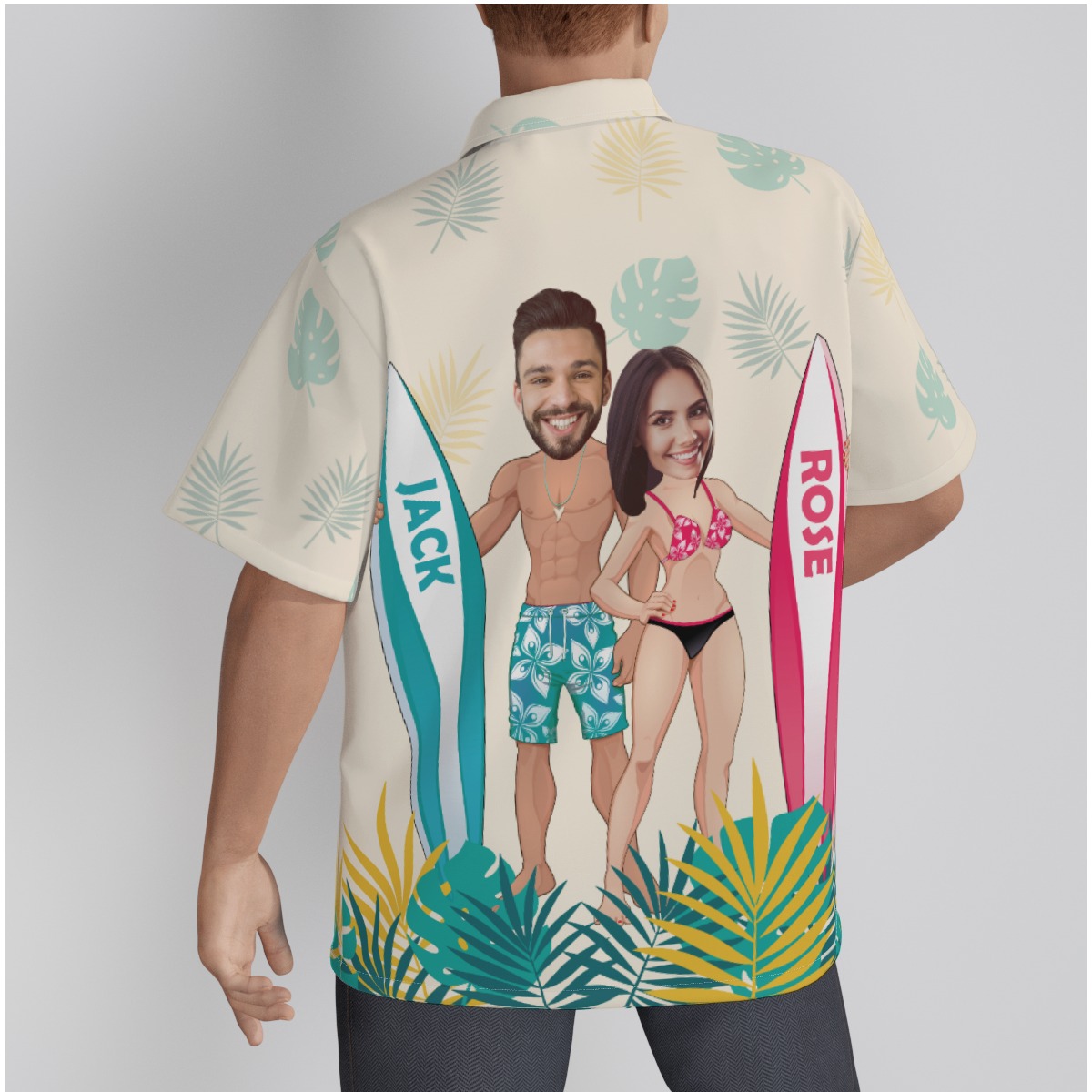 Funny Personalized Face And Name Hawaiian Shirt For Couples