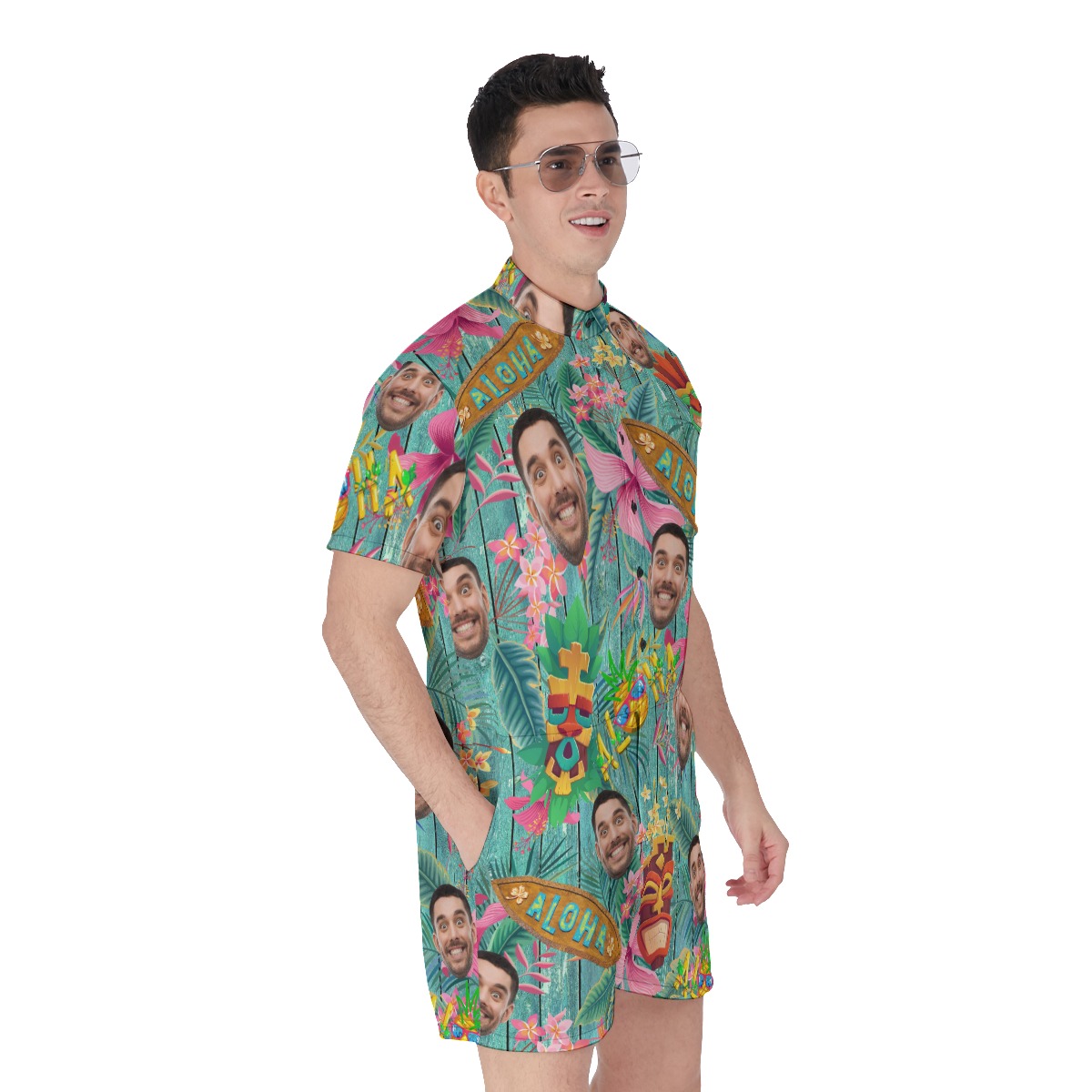 Funny Custom Vintage Aloha Romper With Face