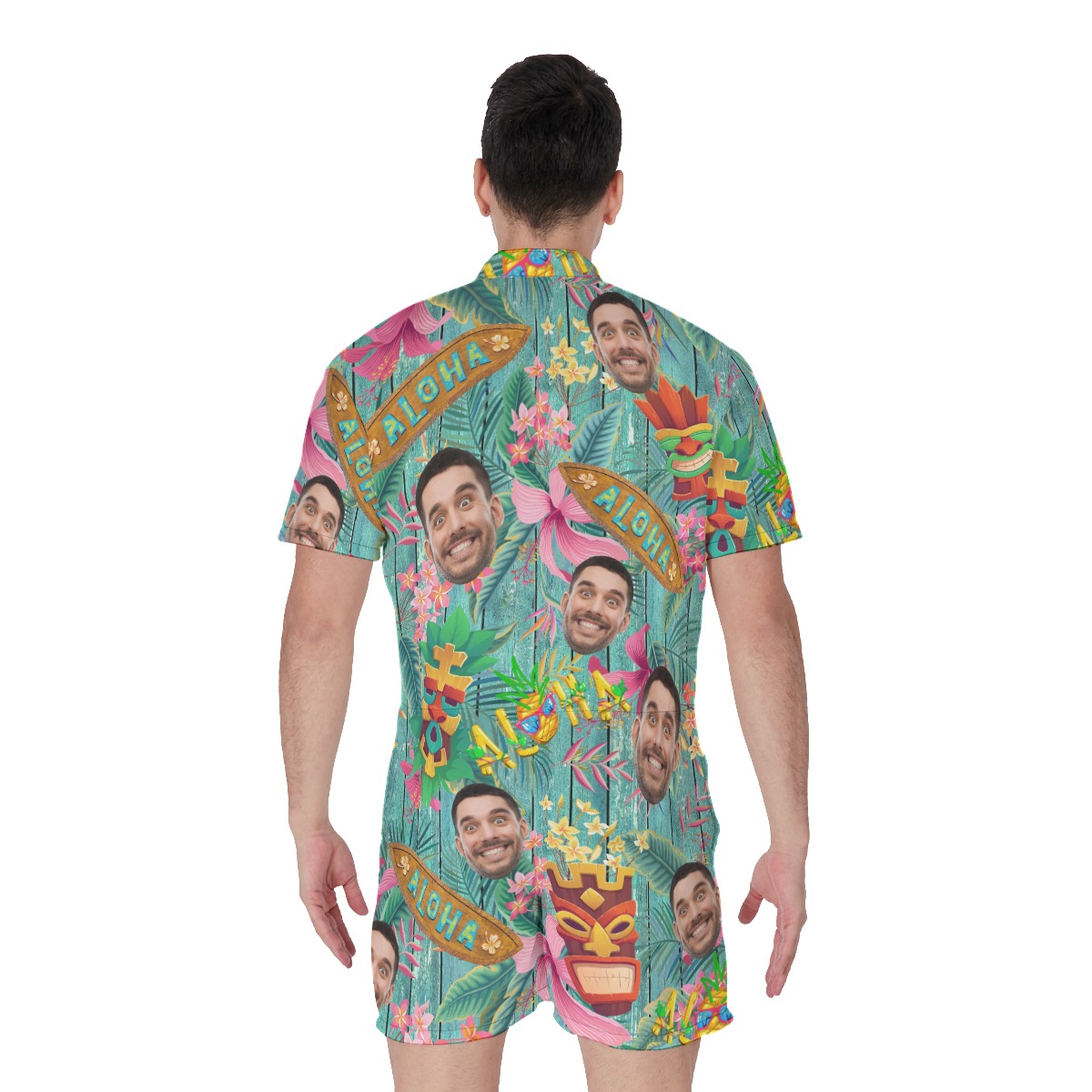 Funny Custom Vintage Aloha Romper With Face
