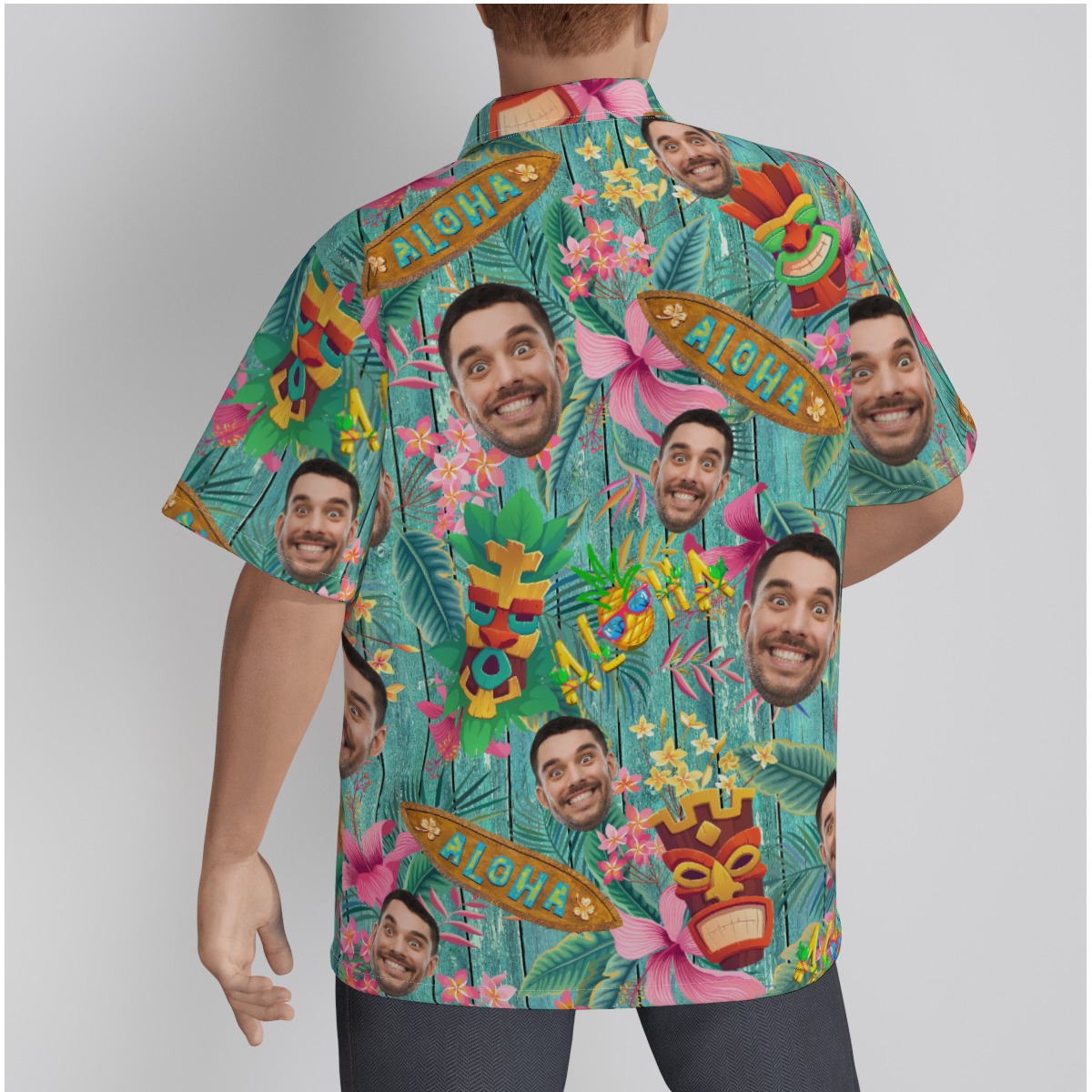 Funny Vintage Tiki Custom Face Hawaiian Shirt