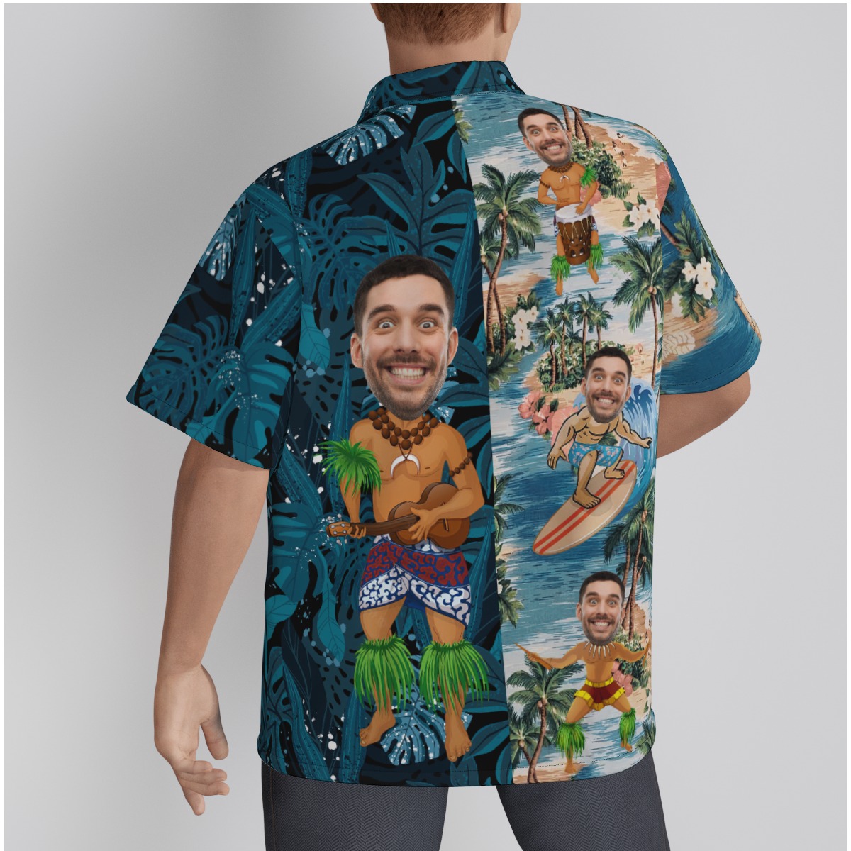 Funny Men's Custom Face Hawaiian Shirt
