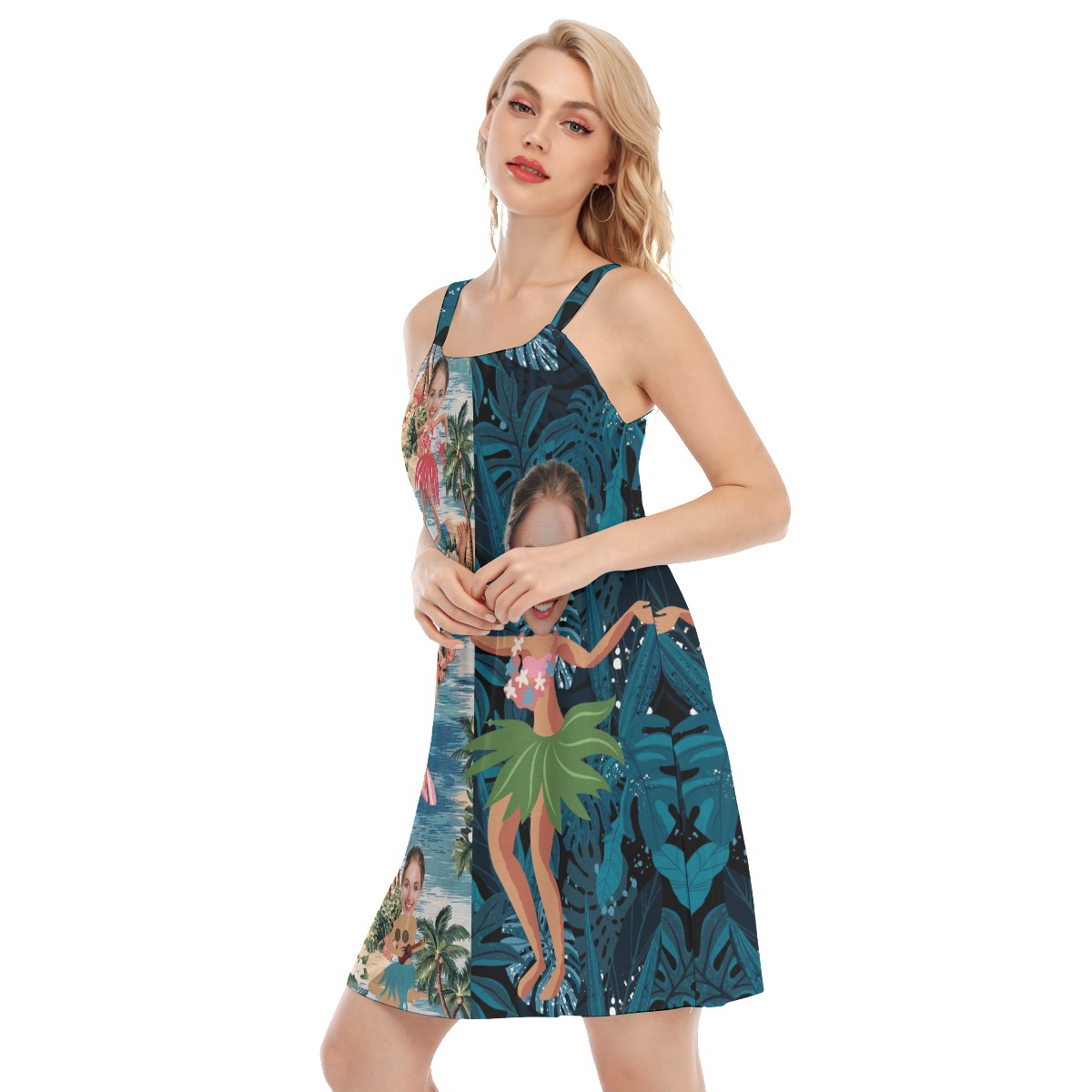 Funny Custom Face Hawaiian Dress For Summer Vacation