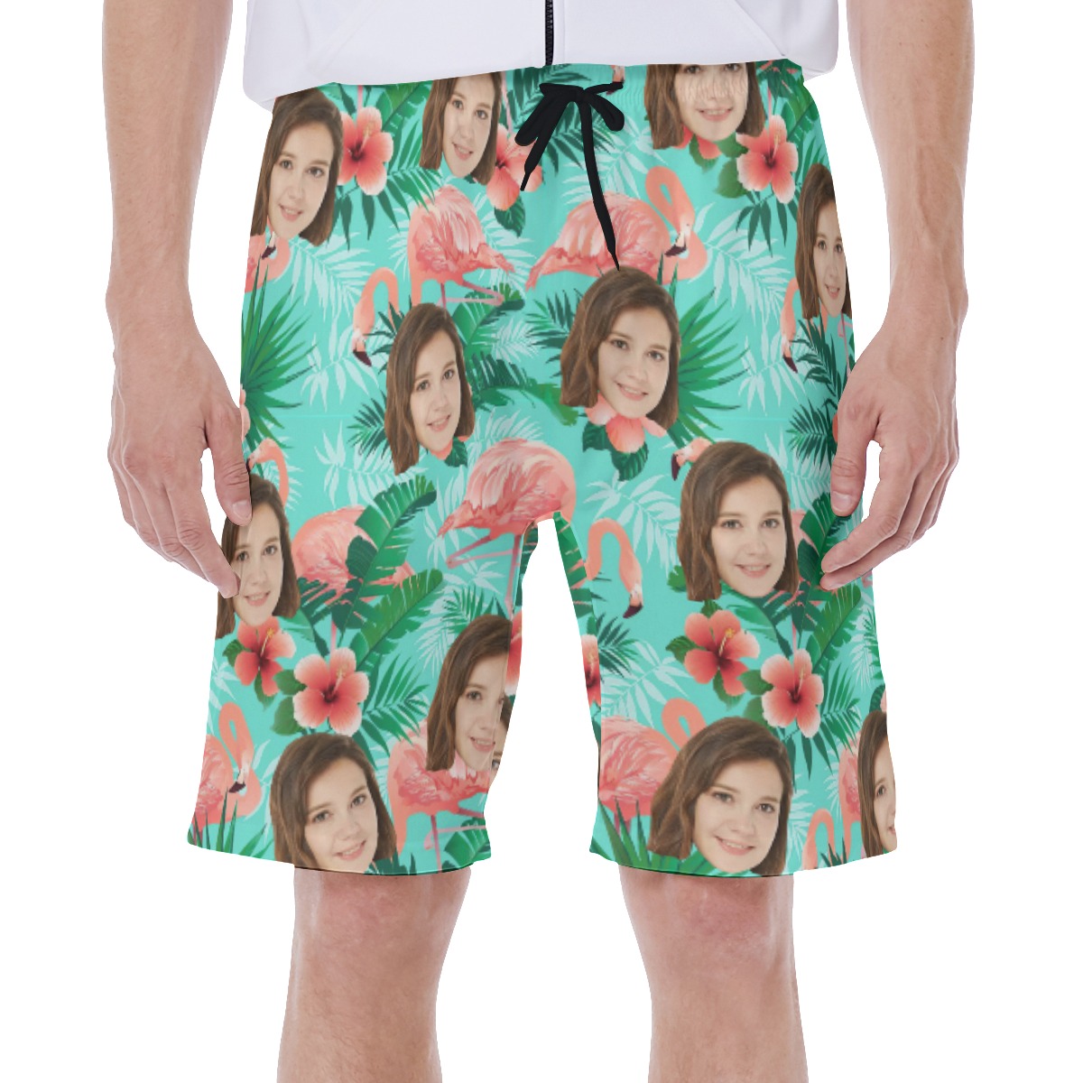 Funny Flamingo Custom Men's Hawaiian Shirt With Face - variant image 1