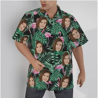 Flamingo Tropical Hawaiian Shirt With Custom Face