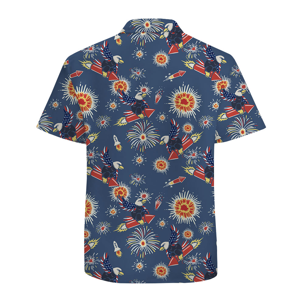 American Eagle Cotton Hawaiian Shirt Navy