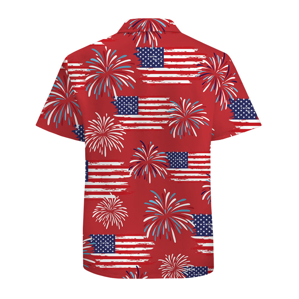 American Flag Men's Cotton Hawaiian Shirt