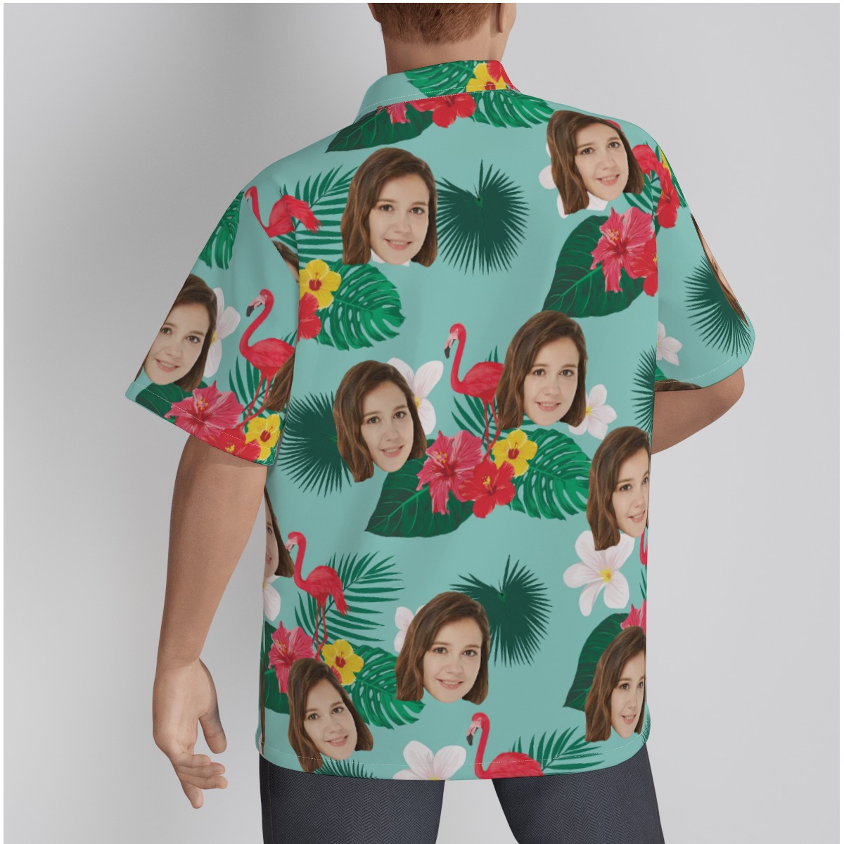 Flamingo Flower Custom Face Tropical Shirt