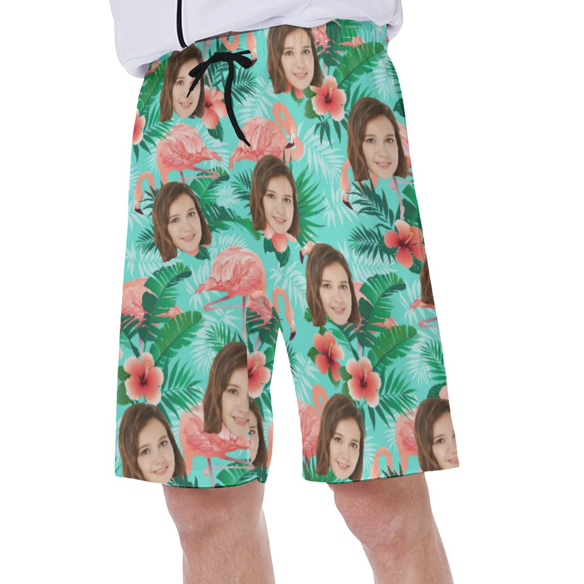 Funny Flamingo Custom Men's Hawaiian Shirt With Face