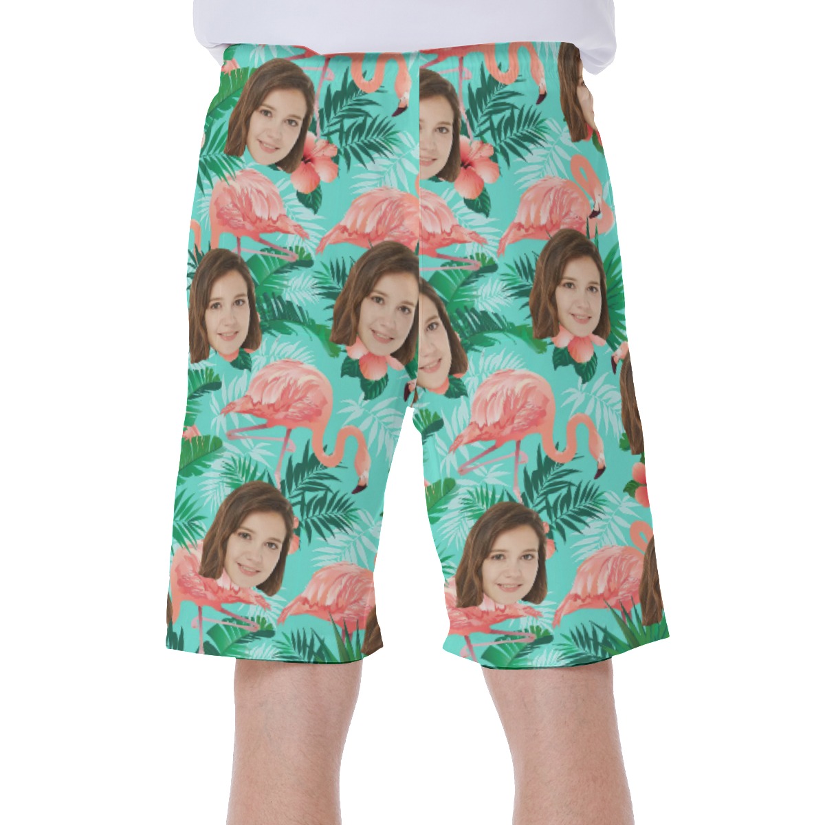 Funny Flamingo Custom Men's Hawaiian Shirt With Face