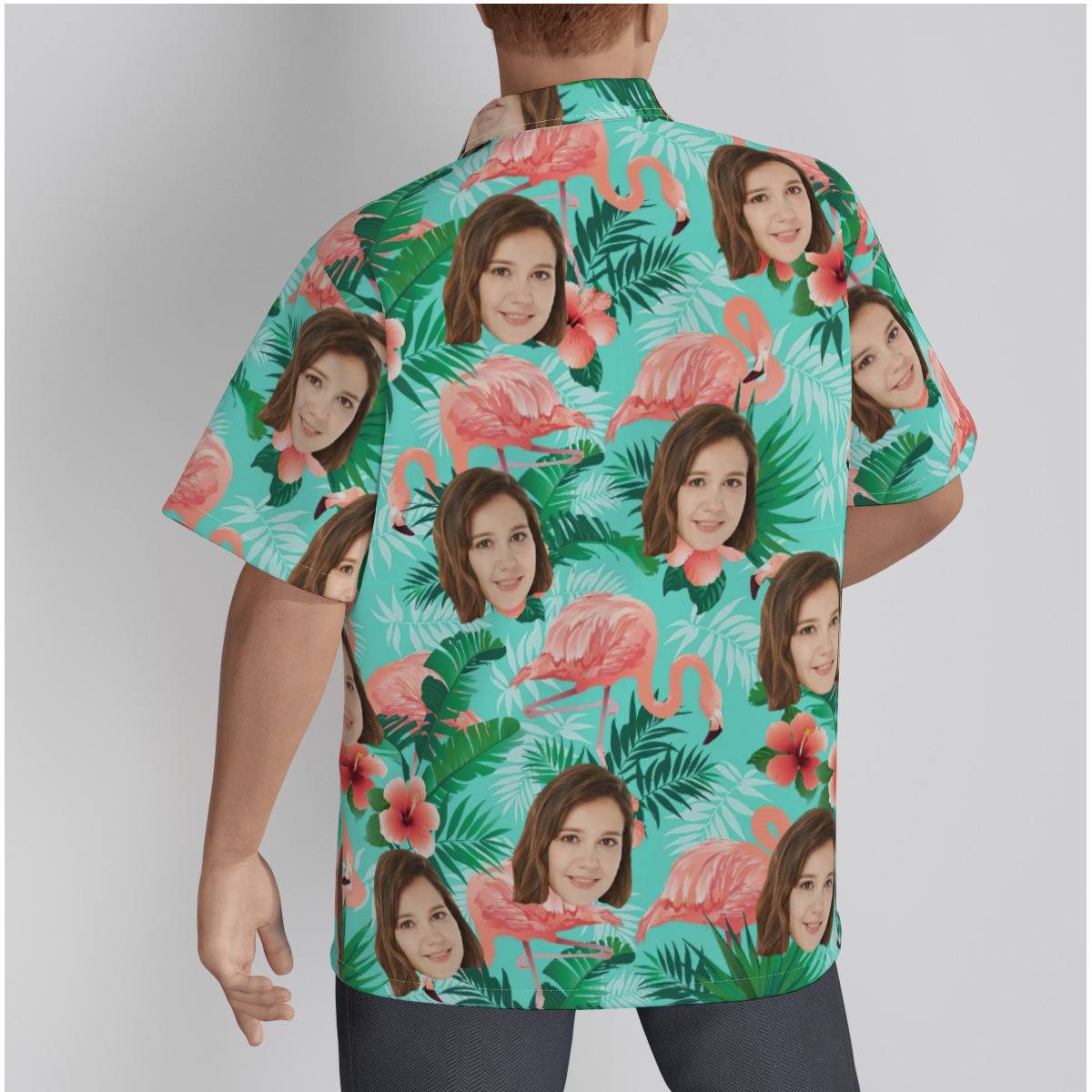 Funny Flamingo Custom Button Up Shirt With Face