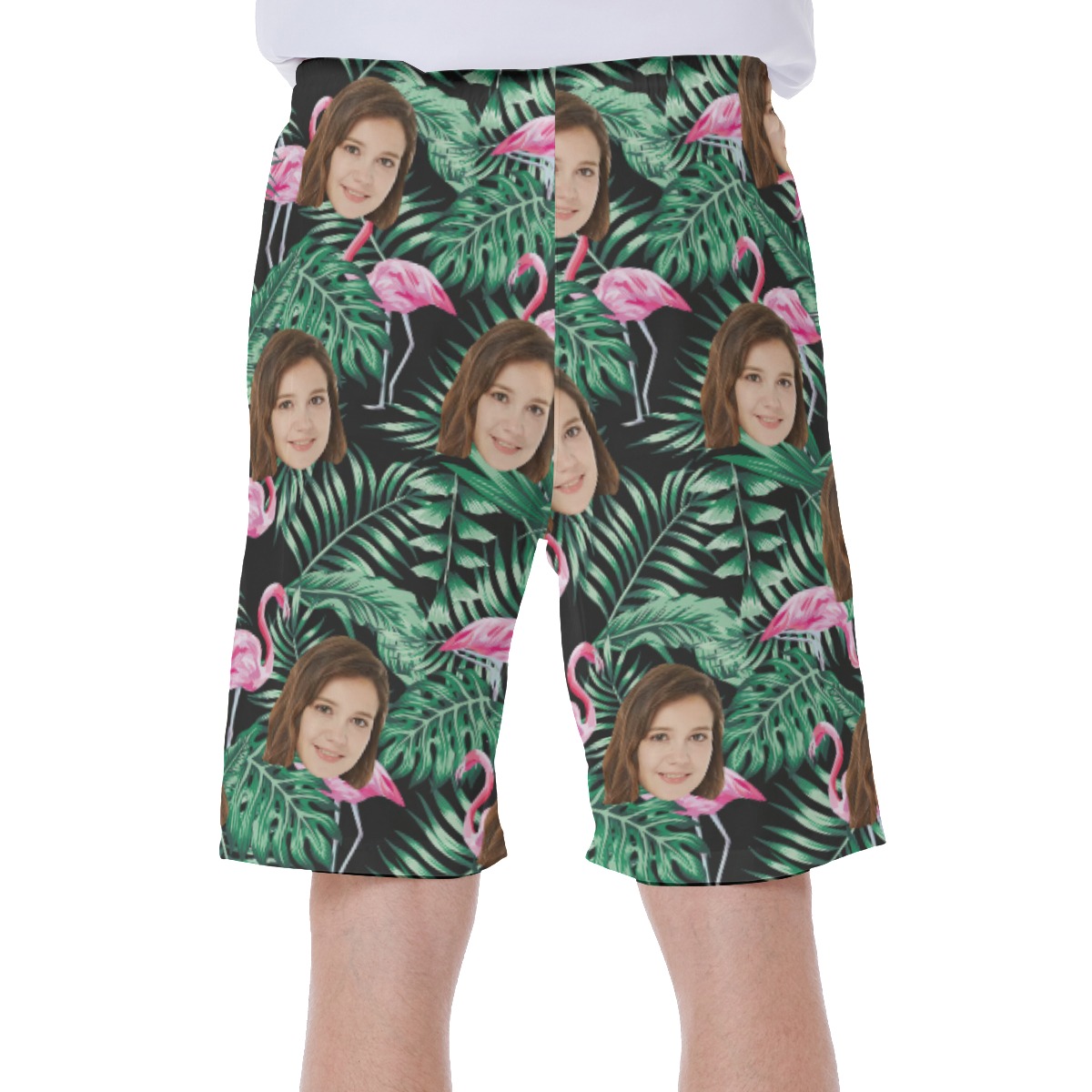 Flamingo Tropical Hawaiian Shorts With Custom Face