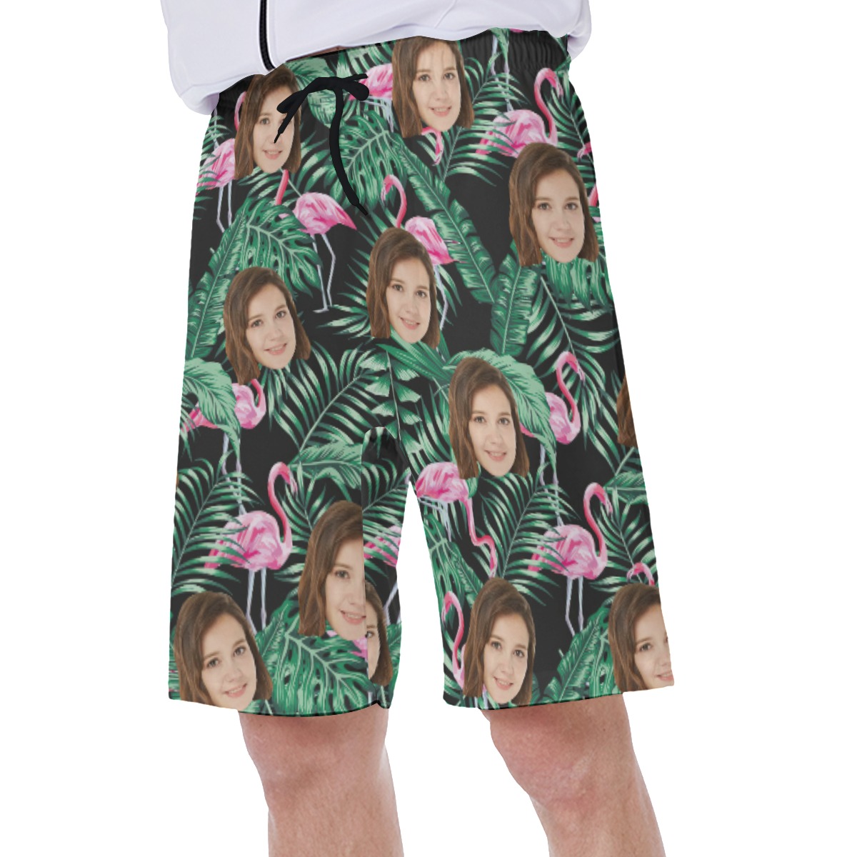 Flamingo Tropical Hawaiian Shorts With Custom Face