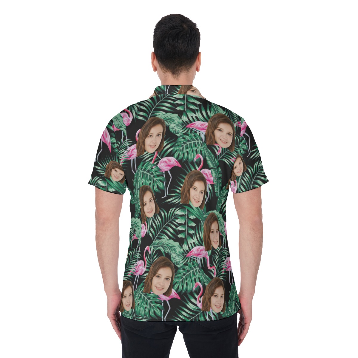 Flamingo Tropical Collar Shirt With Custom Face