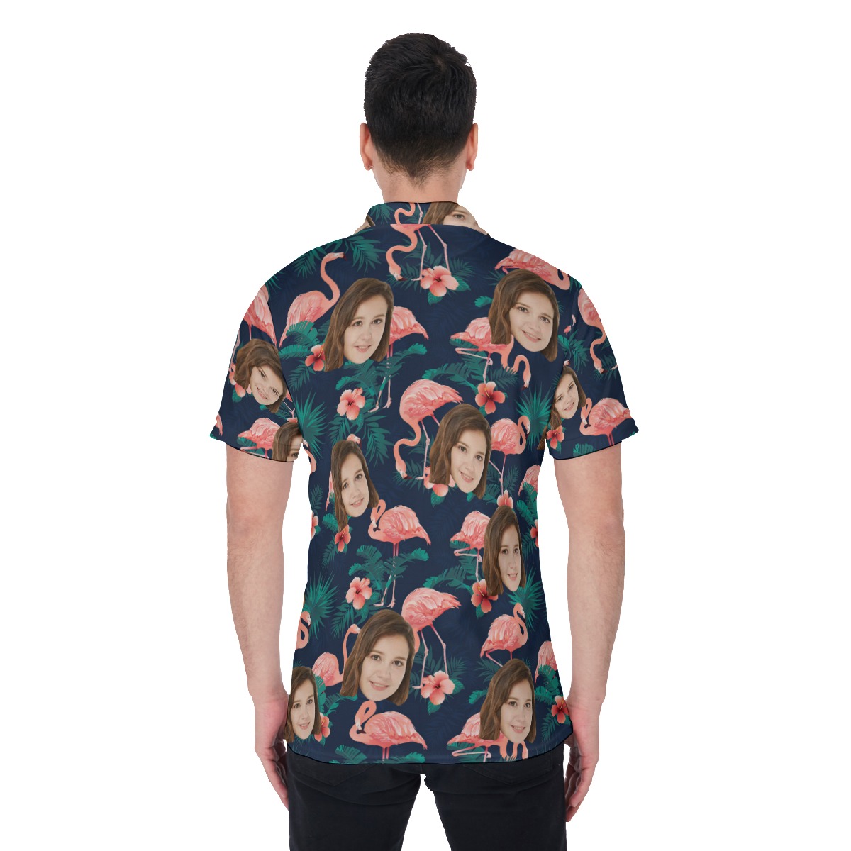 Unique Flamingo Custom Polo Shirt With Face