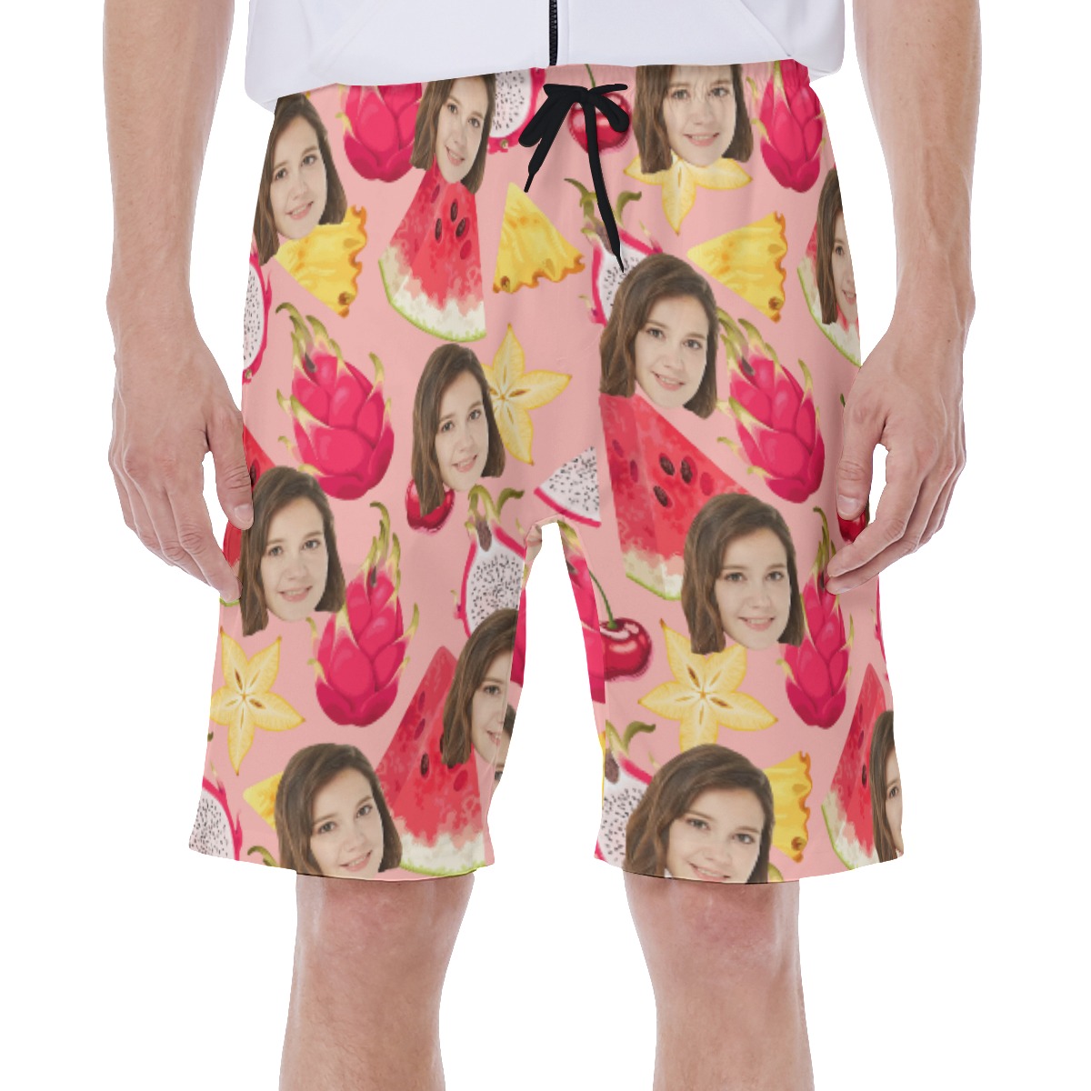 Watermelon Men's Hawaiian Shorts With Custom Face - variant image 1