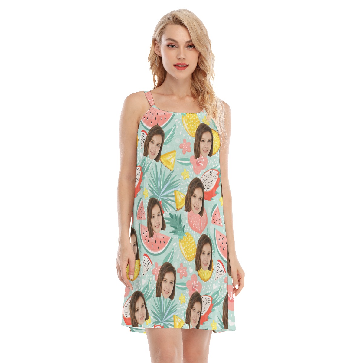 Fruit Summer Women's Cami Dress With Custom Face - variant image 1