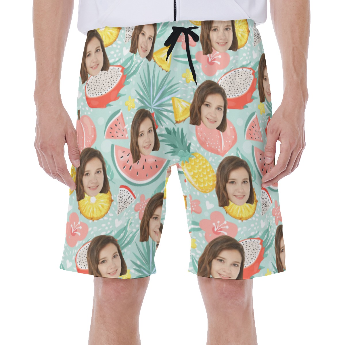 Fruit Summer Men's Hawaiian Shorts With Custom Face - variant image 1