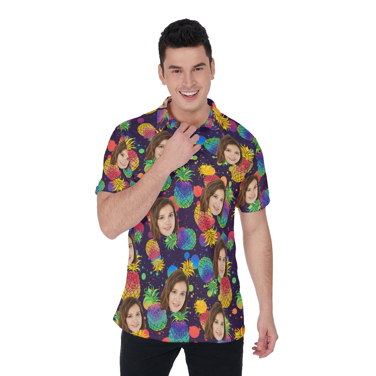 Pineapple Colorful Polo Shirt With Multi Faces - variant image 1