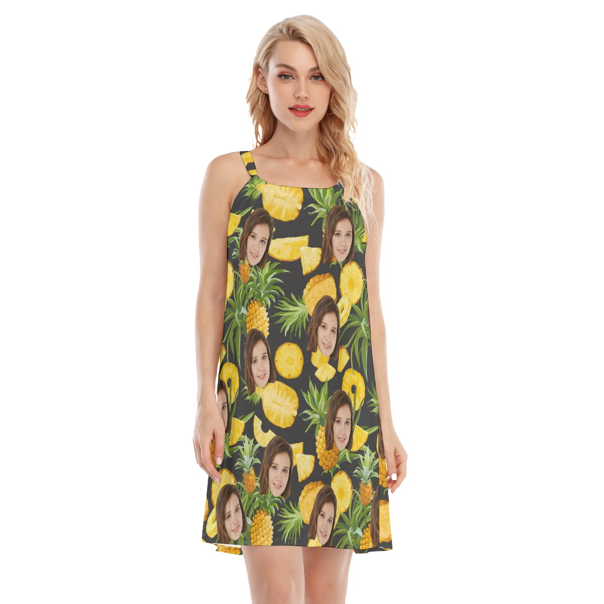 Pineapple Custom Women's Dress With Face - variant image 1