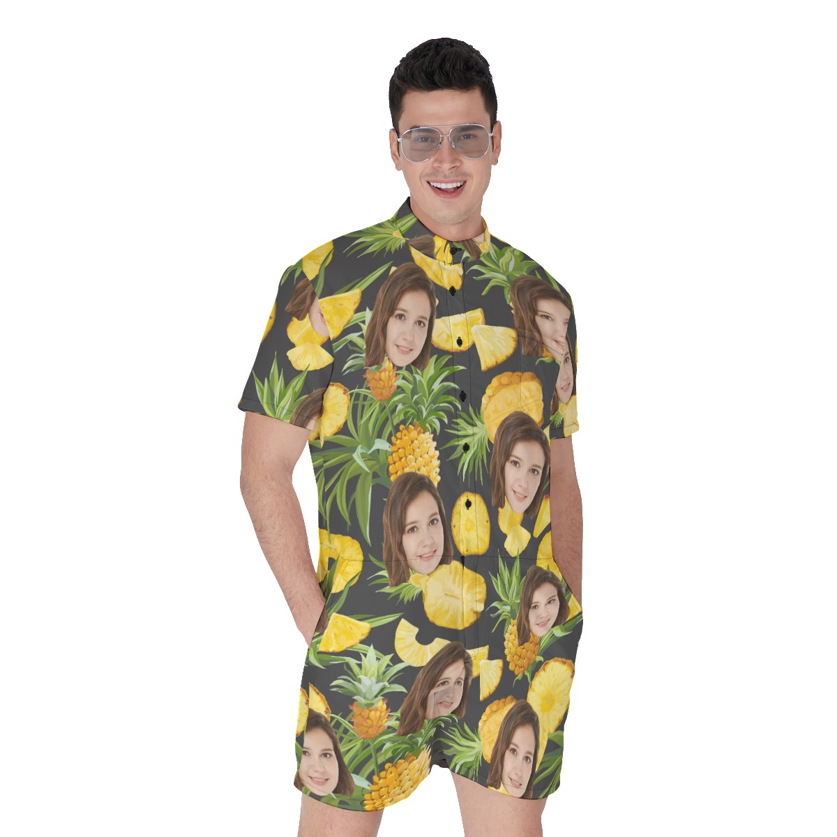 Pineapple Custom Men's Romper With Face - variant image 1
