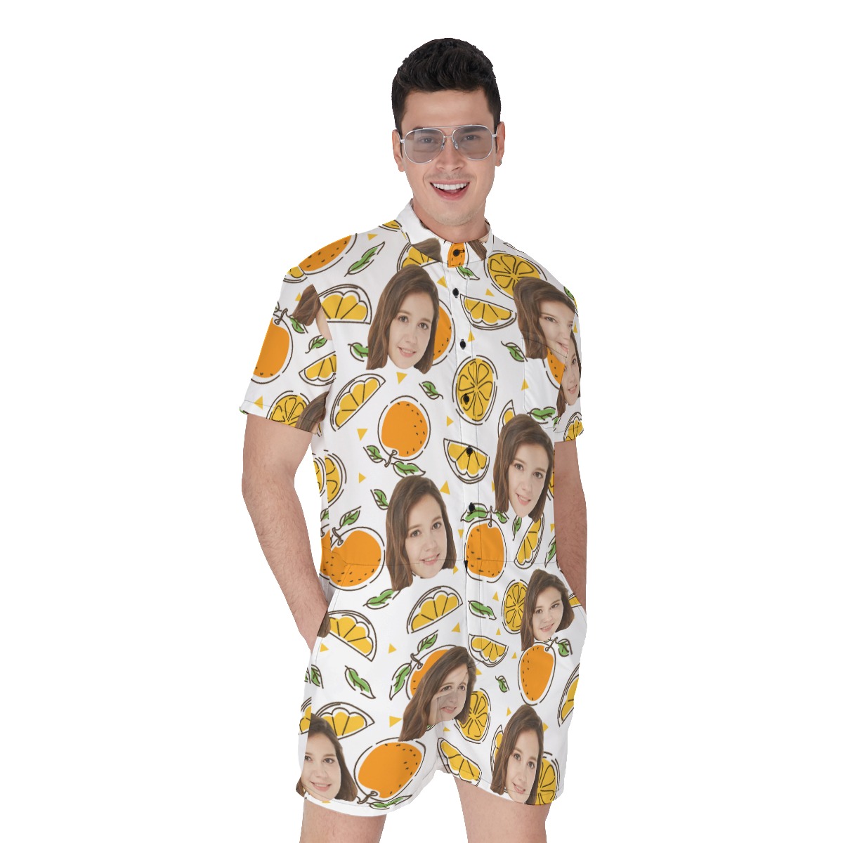 Custom Face Summer Men's Romper - variant image 1